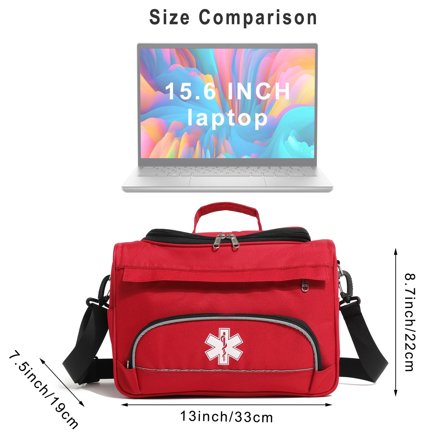 Empty Medical Bag for Emergency First Aid Bag Organizer EMS EMT Shoulder Carry Trauma Bag