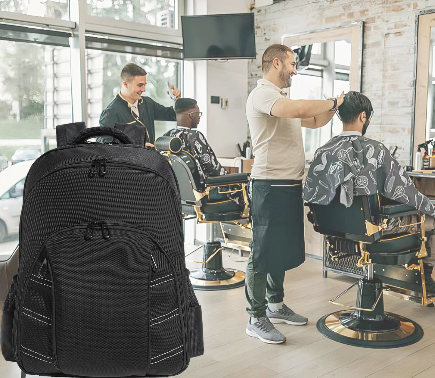 Portable Backpack Bag for Clippers and Supplies Travel Hairstylist Clipper Organizer for Barber Tools